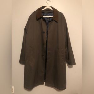 Hart Schaffer Marx Rain Trench Coat with Removable Wool Blend Lining Size 46R